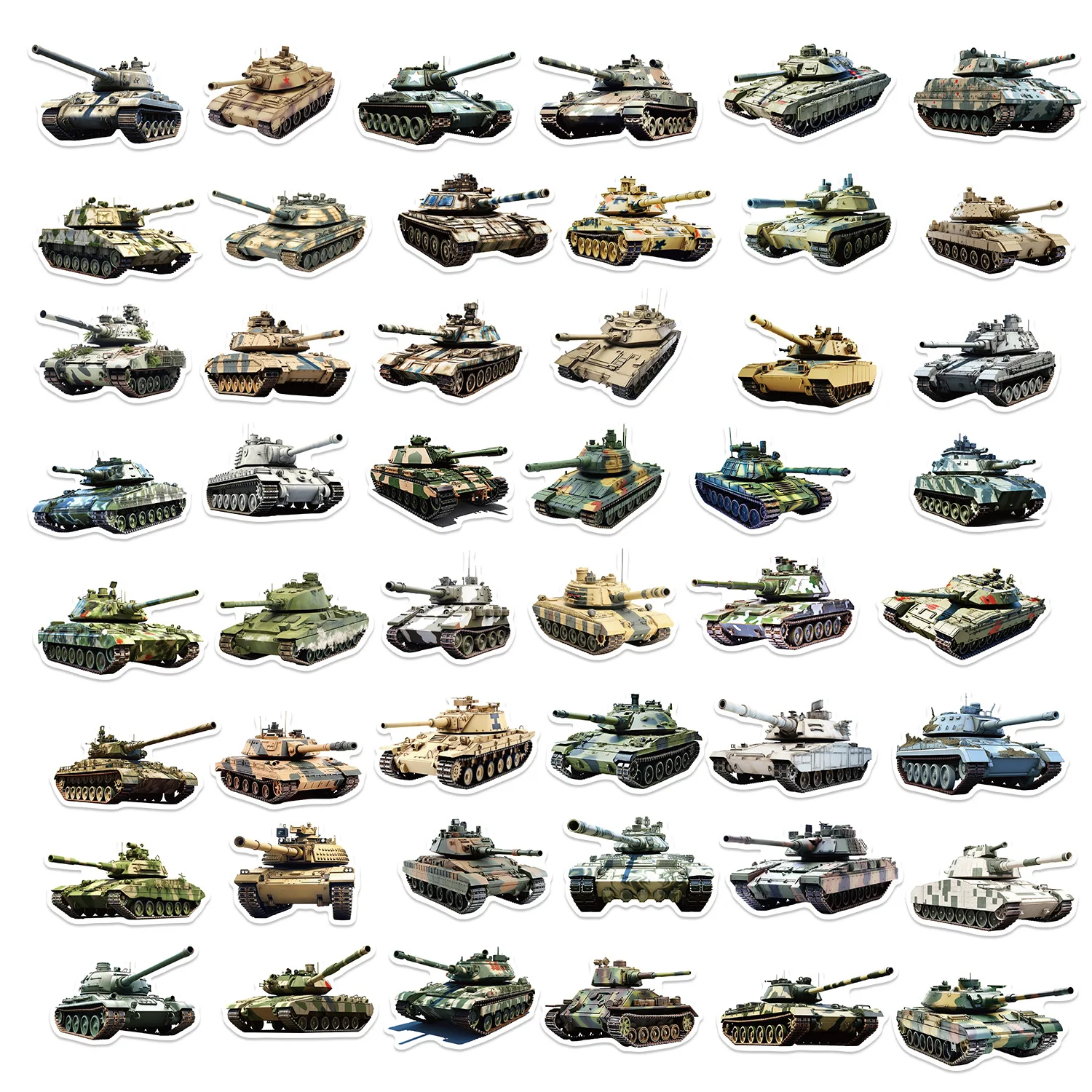 10/30/50Pcs Military Tank War Cool Stickers Laptop Skateboard Motorcycle Guitar Bike Waterproof Graffiti Sticker Decal Kid Toys