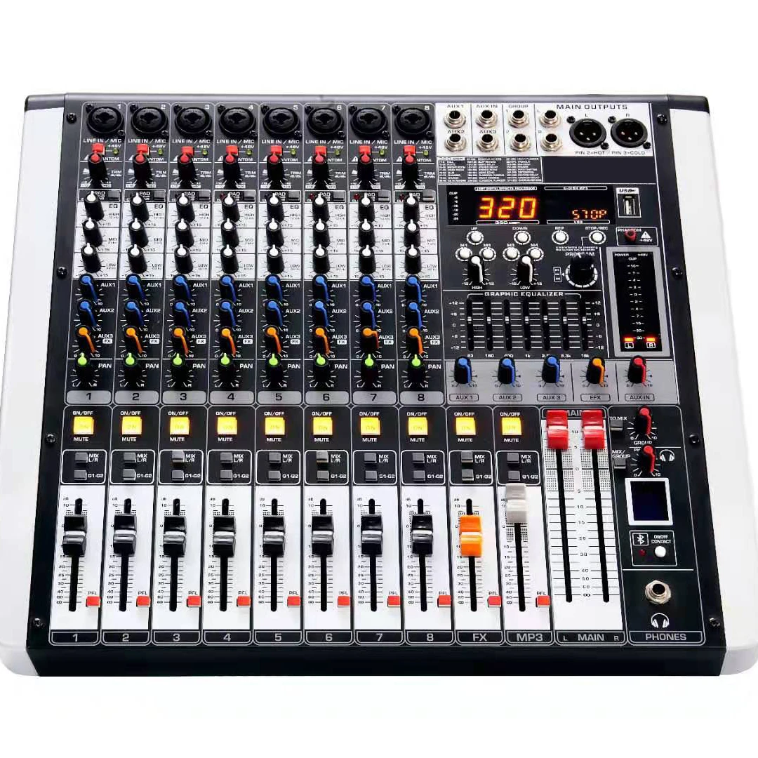 YYHC-Popular Portable Mixer with Power Amplifier Can Choose 4-16 Channel Low Noise Design