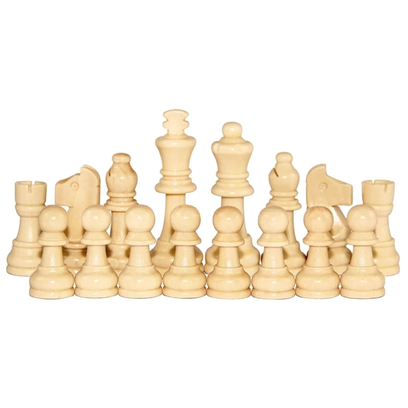 Wooden Chess Pieces Only, 32 Pieces Chessmen Pieces, 2.2Inch King Figures Chess