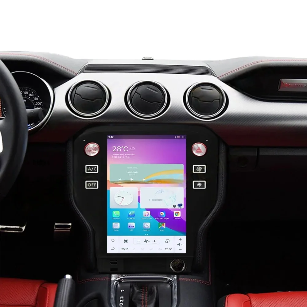 11.8 "Android13 راديو فيديو السيارة لفورد موستانج 2015-2022 Carplay مشغل وسائط متعددة الملاحة شاشة رئيس وحدة استقبال ستيريو