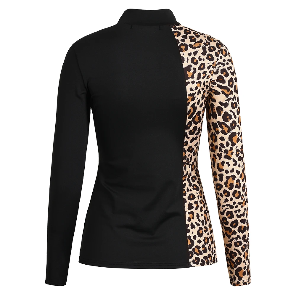 2023 Women\'s Clothing Leopard Top Autumn Long Sleeve T -shirt Tee Fashion Korean Shirt Elegant Pullover for Female Y2K Clothes