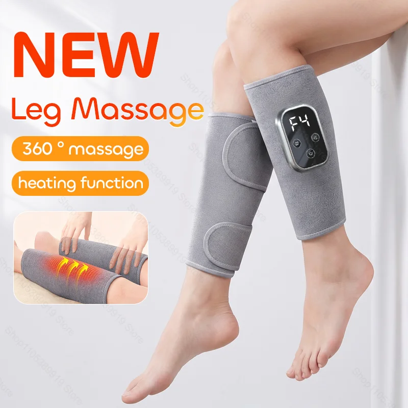 Leg Compression Massager 360° Electric Pneumatic Calf Leg Massager for Circulation and Pain Relief Knee Massager Hot Compress