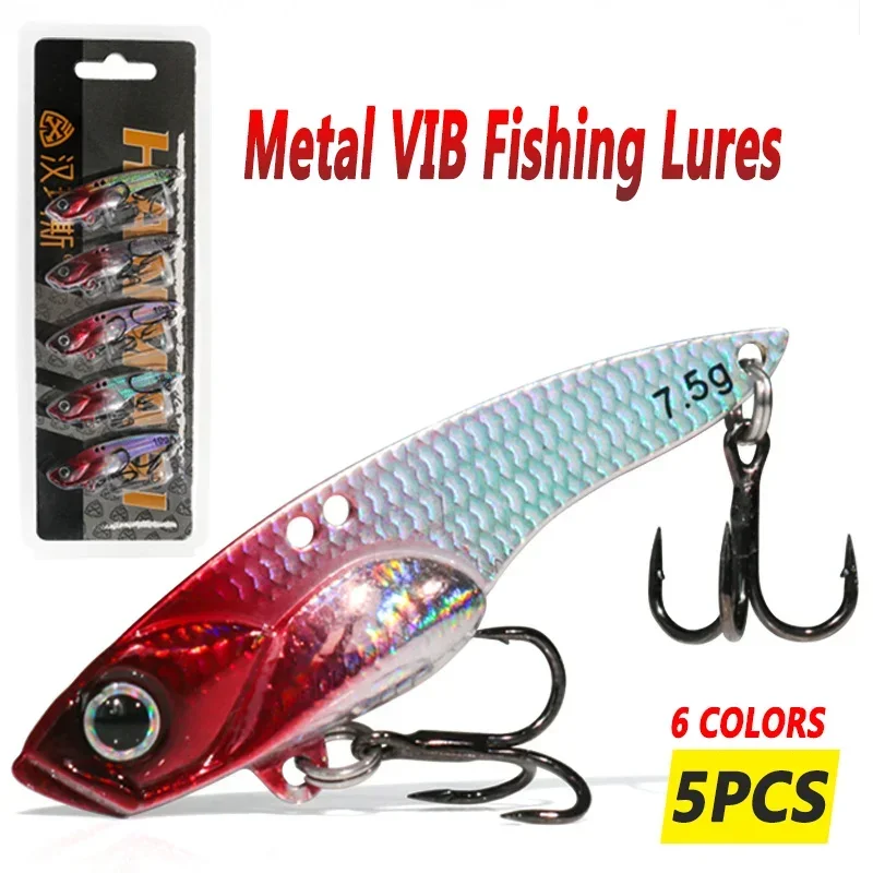 

5PCS Metal VIB Fishing Lures 3.5g 5g 7.5g 10g 14g Blade Lure Sinking Vibration Baits for Bass Pike Perch Fishing Tackle