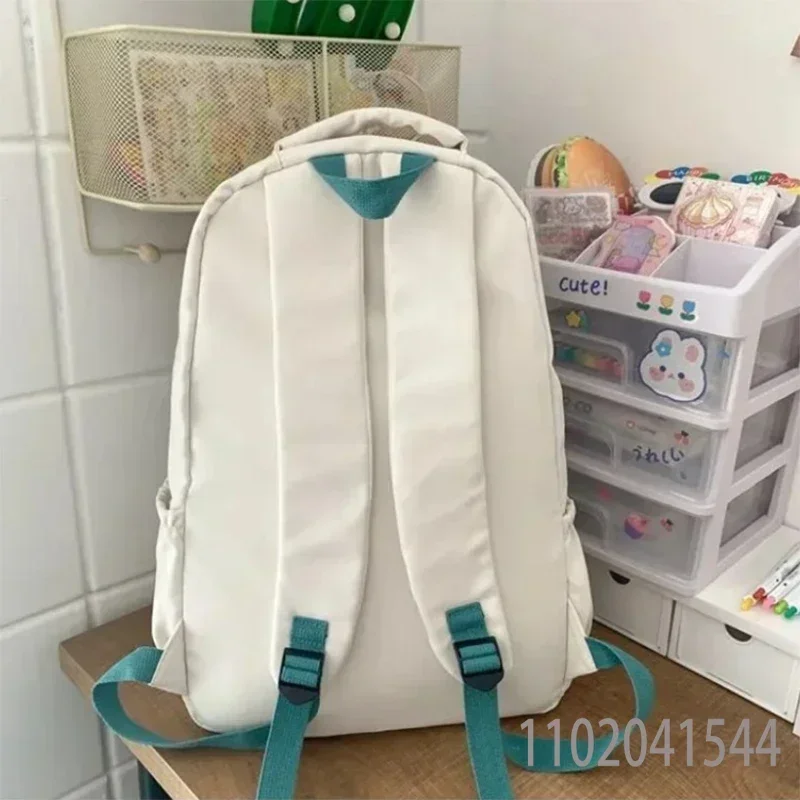 Disney Winnie The Pooh Large Capacity school Backpack for Women College Student School Bag with Doll Pendant Nylon Fabric