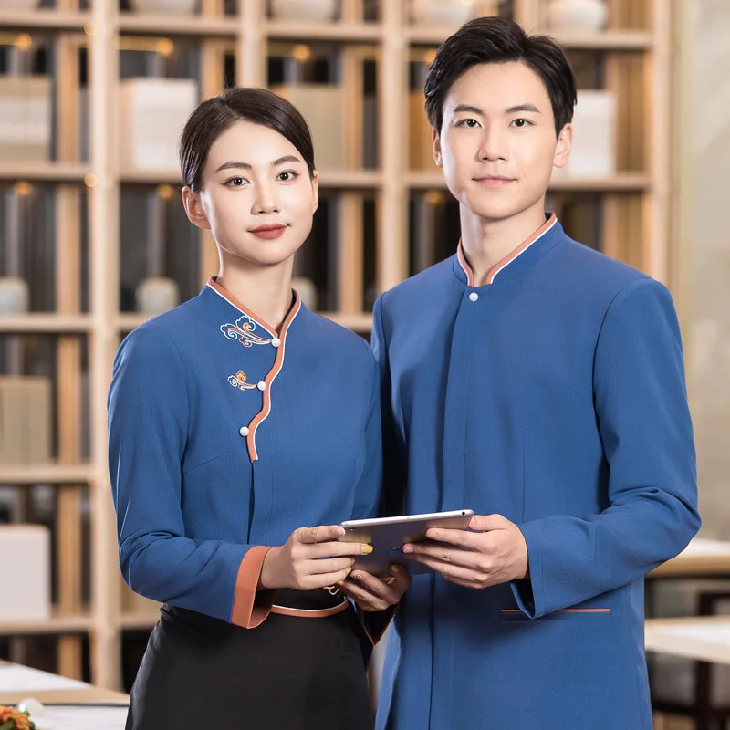 

Hotel Catering Waiter Workwear Long Sleeve Women's Chinese Restaurant Restaurant Hot Pot Restaurant Restaurant Staff Autumn and