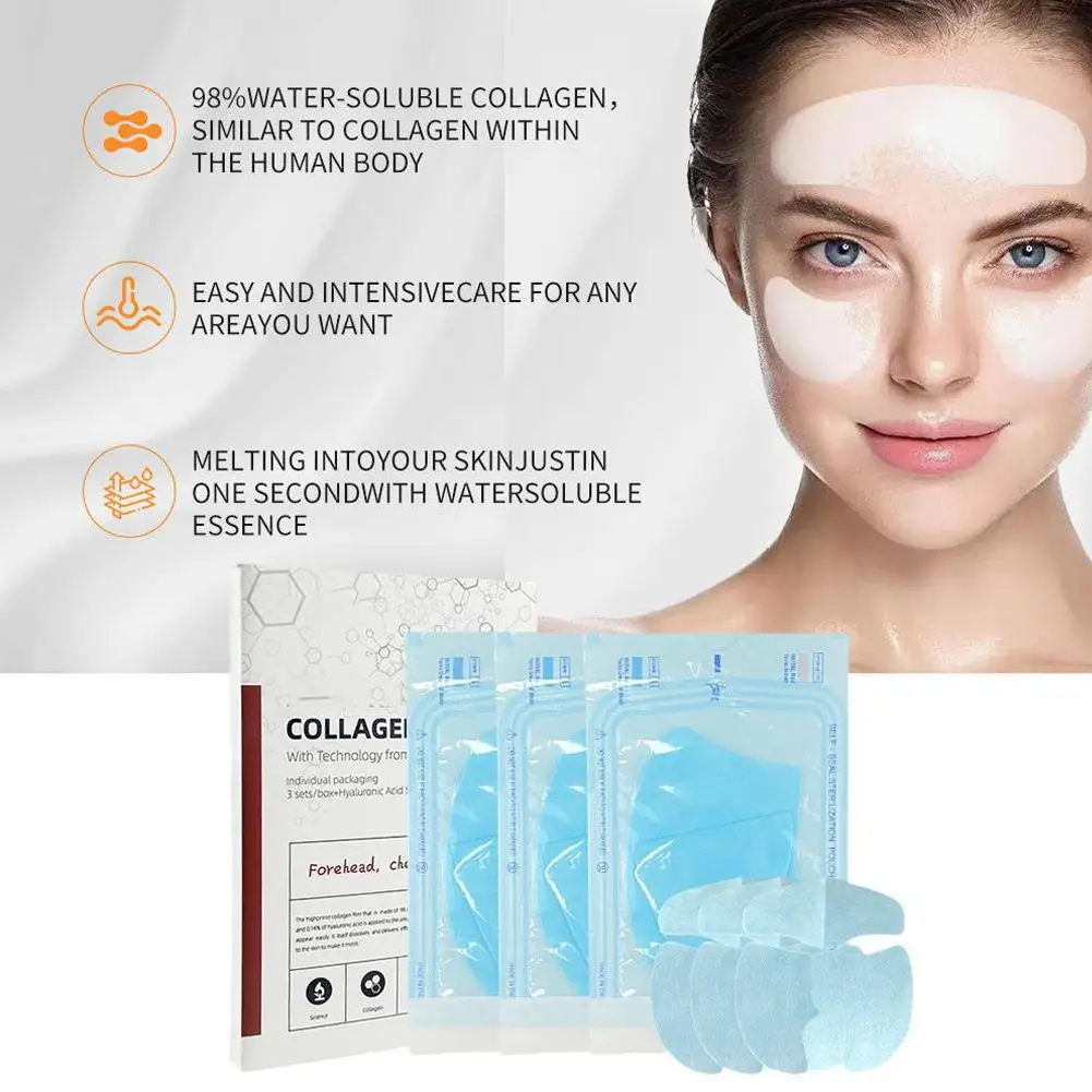 

3 Set Highprime Collagen Soluble Mask Hydrolyzed Firming Lifting Anti Aging Moisturizing Film Remove Dark Circles Gel Skin Care