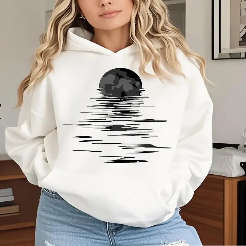Womens Streetwear Hoodie Cozy Pullover Sweatshirt Loose Fit Long Sleeve Kangaroo Pocket Everyday Autumn Winter Daily Wear