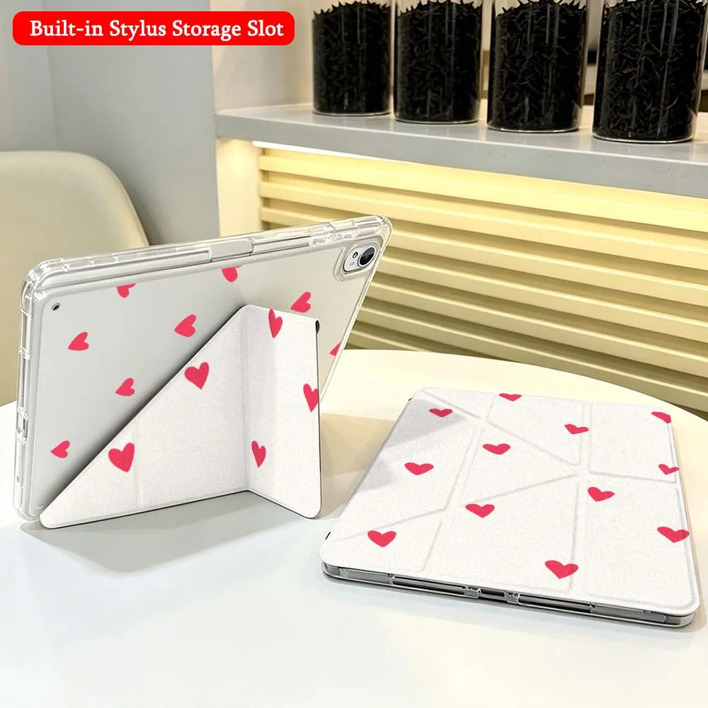 Cartoon Heart Happy Love For Huawei Honor Matepad Pad X10 X9 GT Pro V9 9 Air SE 12X 11.5 11 13.2 11.5s inch Foldable Tablet Case