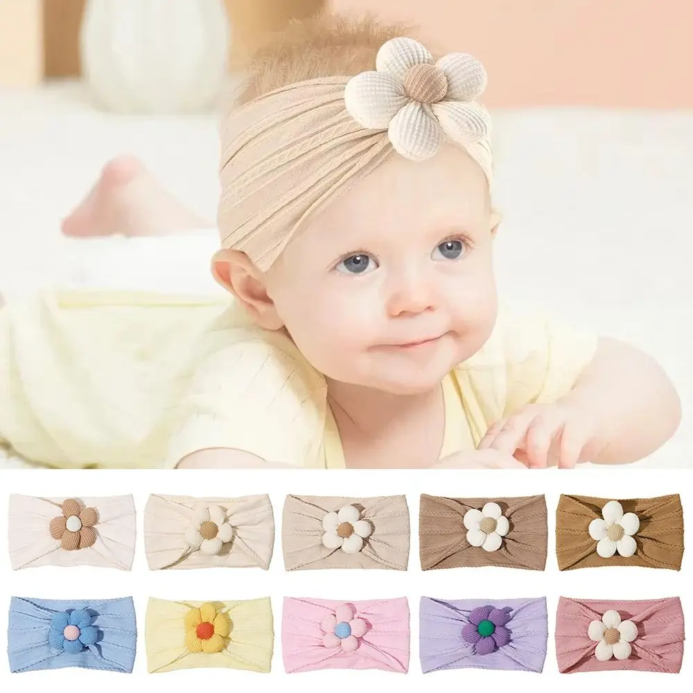 

Модная широкая повязка на голову с цветочным принтом для младенцев, нейлоновая мягкая эластичная повязка на голову для маленьких девочек, эластичная повязка на голову для новорожденных