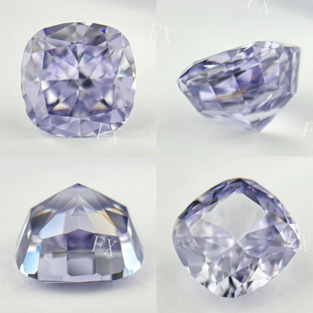 

9A Top Quality Crushed Ice Cutting Cubic Zircona Stone Cushion shape Cut Lavender CZ for DIY Jewelry Rings Making