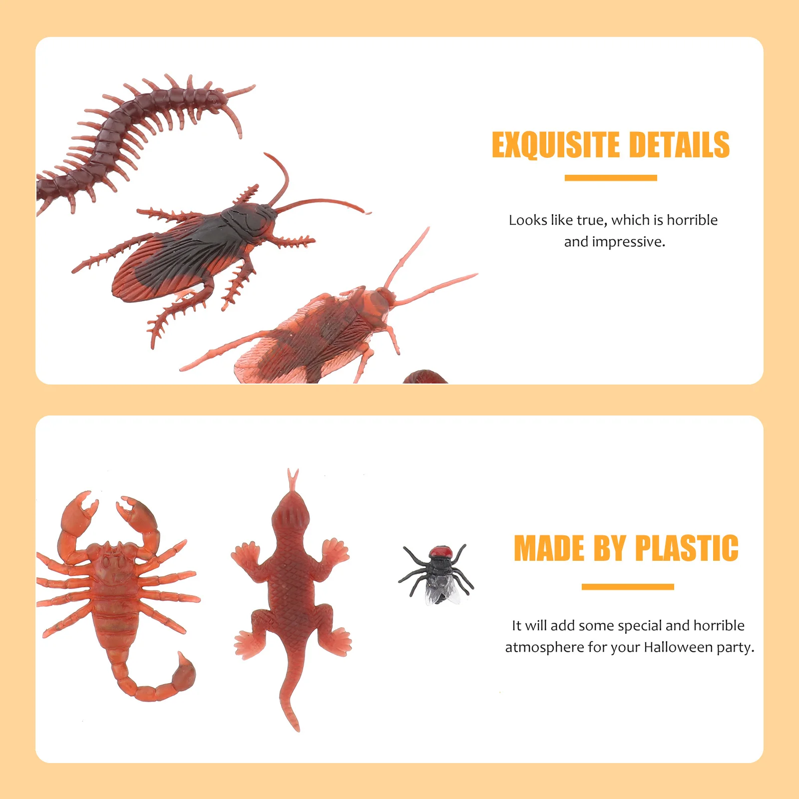 80 pezzi di insetti finti realistici, insetti di simulazione per la festa del primo di aprile di Halloween, geco artificiale ecologico