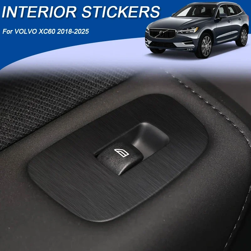 

Car Carbon Black Interior Sticker Lifting Window Panel Decal For VOLVO XC60 2018-2025 LHD Gear Door Protective Film Accessories