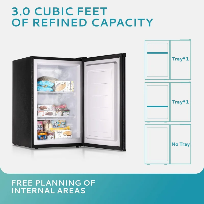 Euhomy Upright 3.0 Cubic Feet,Single Door Compact Mini Freezer with Reversible Door,Small freezer for Home/Dorm/Apartment/Office