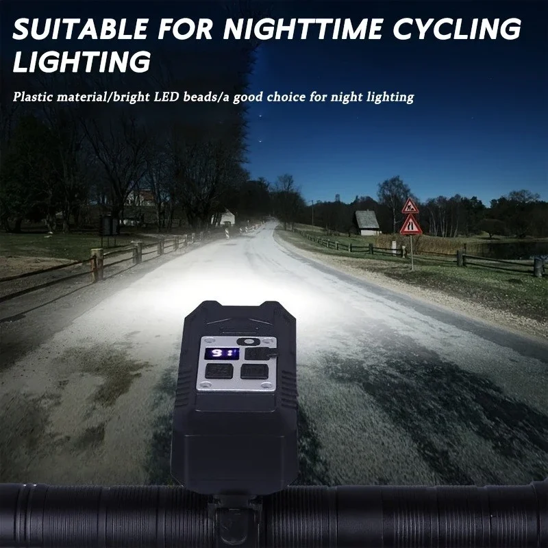 Bicycle Flashlight 9 LED Bike Lamp Type-C Rechargeable Bike Light Ultralight Handlebar Lights Waterproof Cycling Lantern
