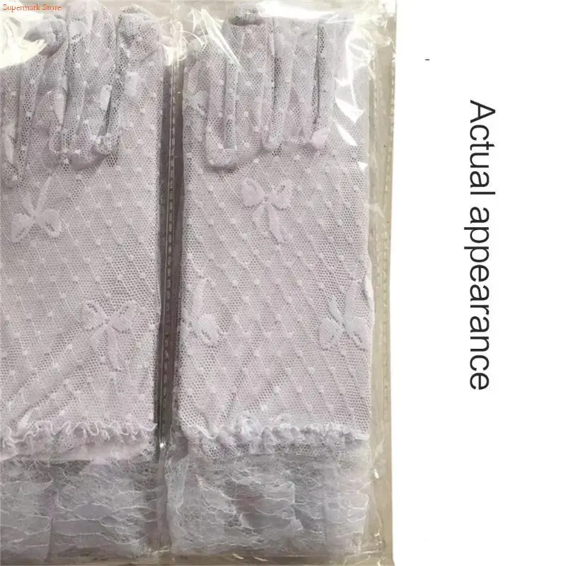 Q5WE Women Lace Gloves Short gloves Tea Party Gloves Banquet Gloves Dance Glove