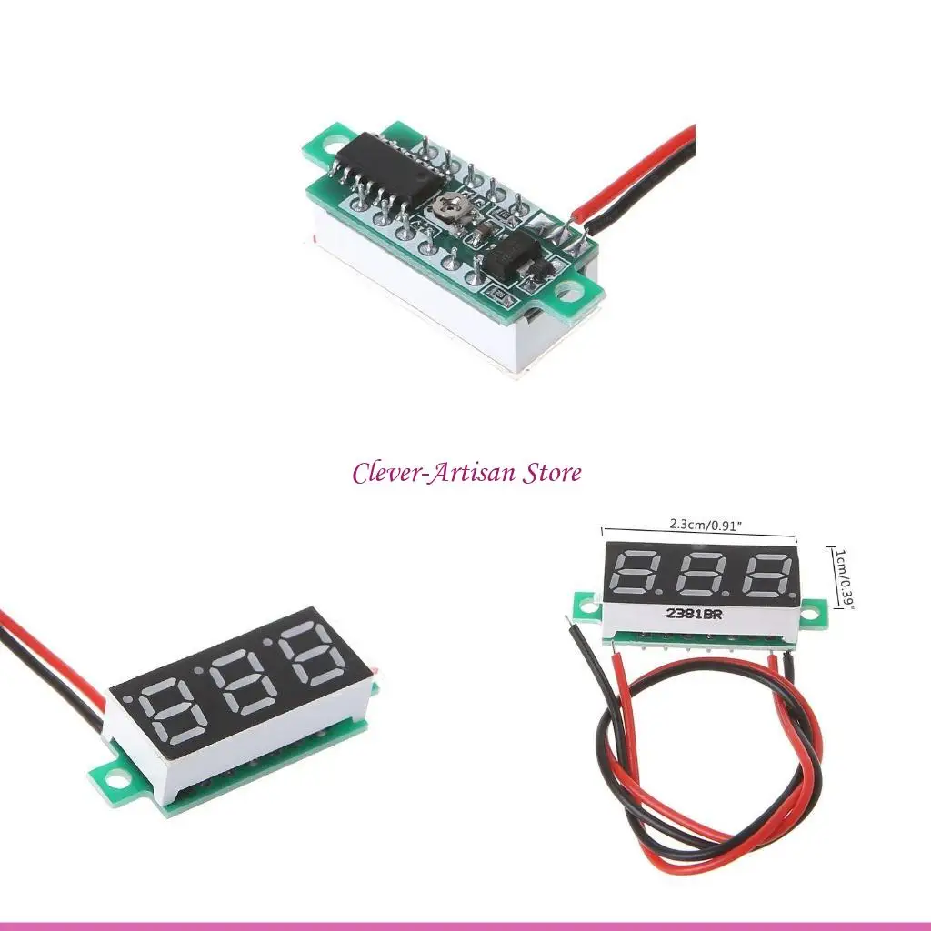 E06B 미니 디지털 볼트 미터 0.28 "2 2.5V-30V LED 패널 전압 t 용 와이어