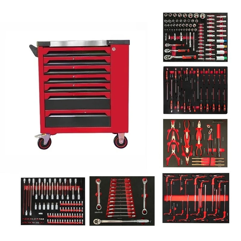 Professional 7 Drawers Roller Workshop Tool Cabinet Trolley With Tools for Car Repair Herramientas Tools