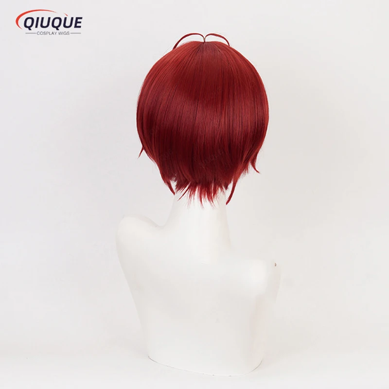 Anime Twisted Wonderland Riddle Cosplay Wig Riddle Rosehearts Red Short Heat Resistant Synthetic Hair Party Wigs + Wig Cap
