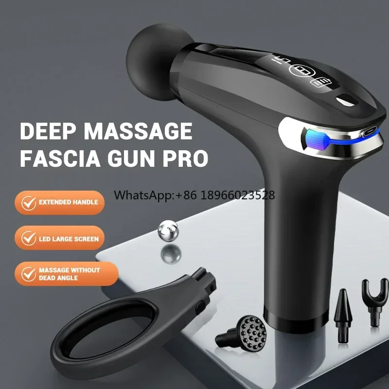 2023 Sport Cordless Percussion Massage Gun Head Professional Relax Muscle Fascia Gun Deep Tissue Vibration Massage Gun