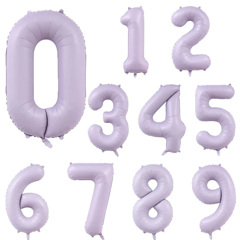 40inch Cream Purple Number Balloon 0 1 2 3 4 5 6 Number Ballons Baby Shower Birthday Party Wedding anniversary Crown Decorations