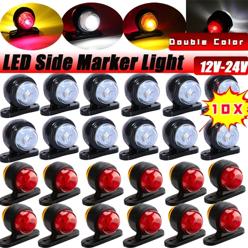 10 Uds 12-24V luces de posición laterales universales lámpara indicadora de iluminación de doble cara luces de liquidación luz de advertencia para camión