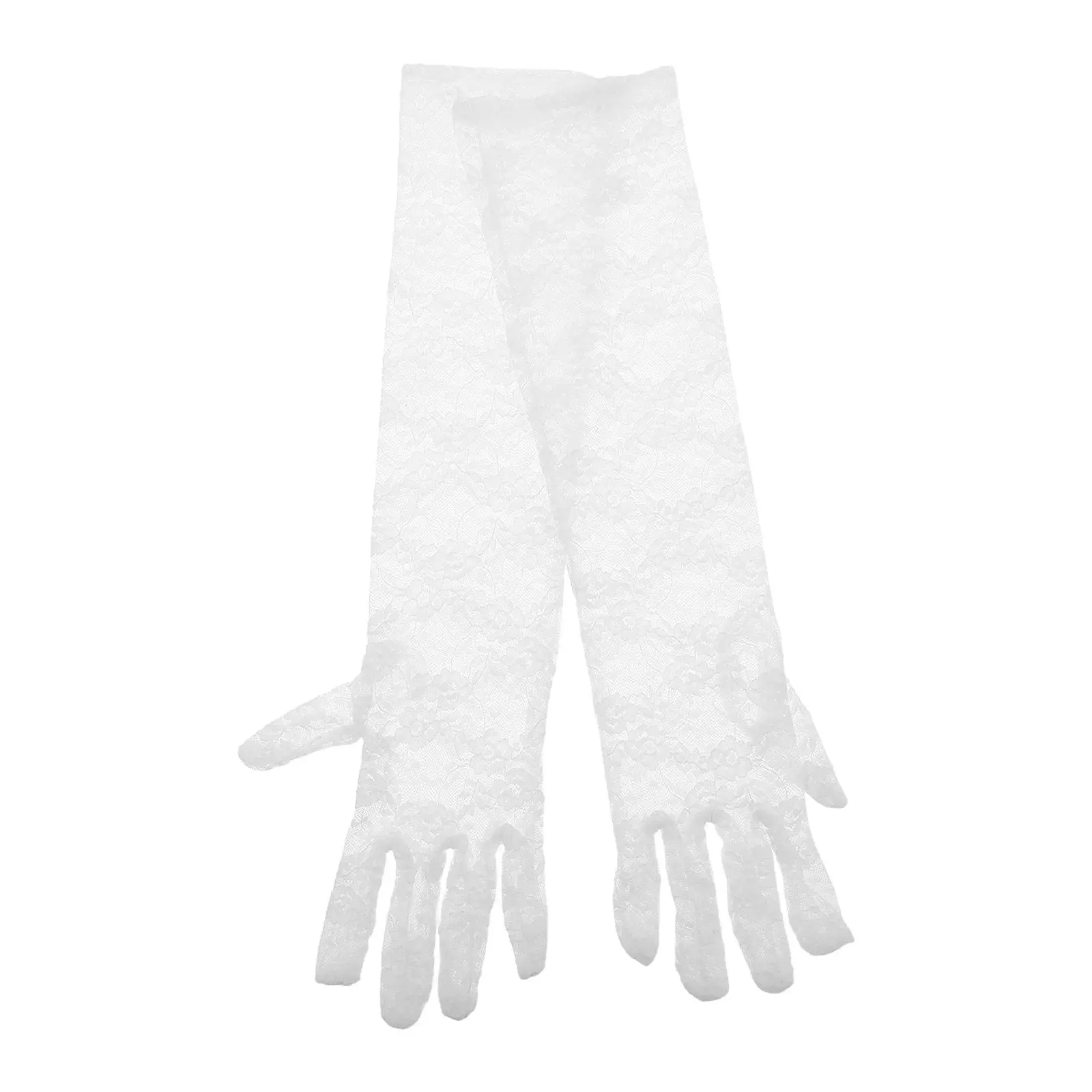

1 пара белых кружевных перчаток с цветочным узором, женские, до локтя, без пальцев, элегантные, для свадьбы, чаепития, выпускного вечера, вечернего или торжественного платья