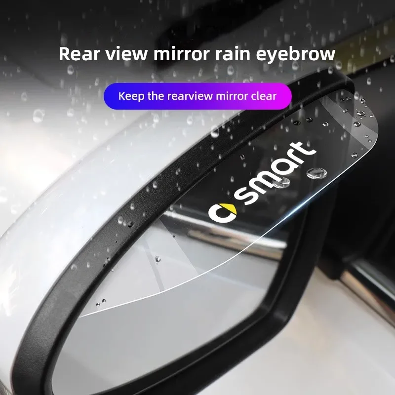 2 Piece Waterproof Side View Mirror Visor Rain Deflector for Smart Cabrio 453 Fortwo Roadster Forfour Auto Styling Parts