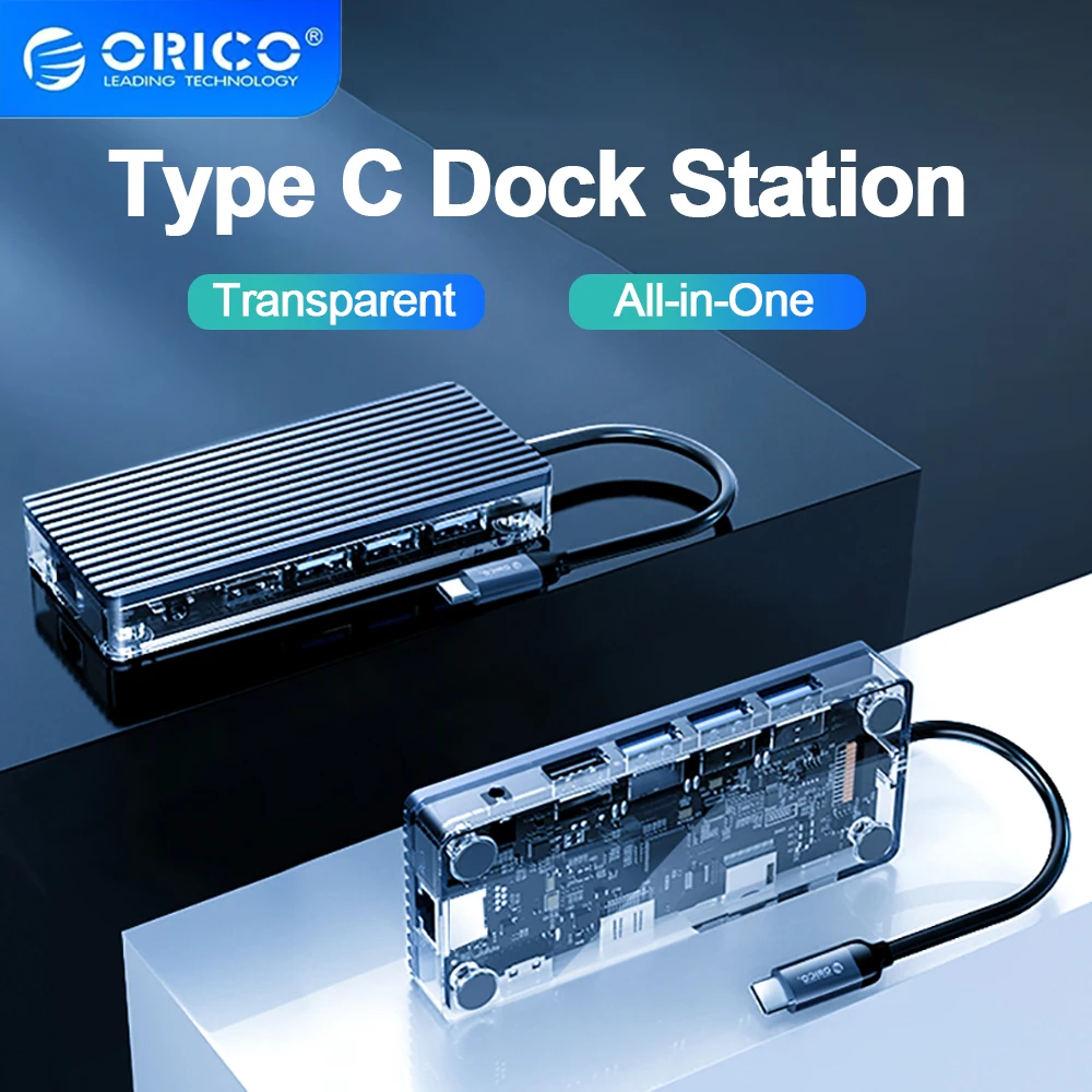 

Док-станция ORICO 11 в 1, USB TYPE-C, Hdmi, 100 Вт