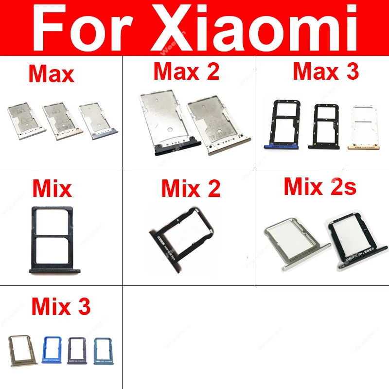 

Memory & SIM Card Tray Holder For Xiaomi Mi Mix 2 2s 3 Max 2 3 Sim & Reader Card Slot Replacement Parts