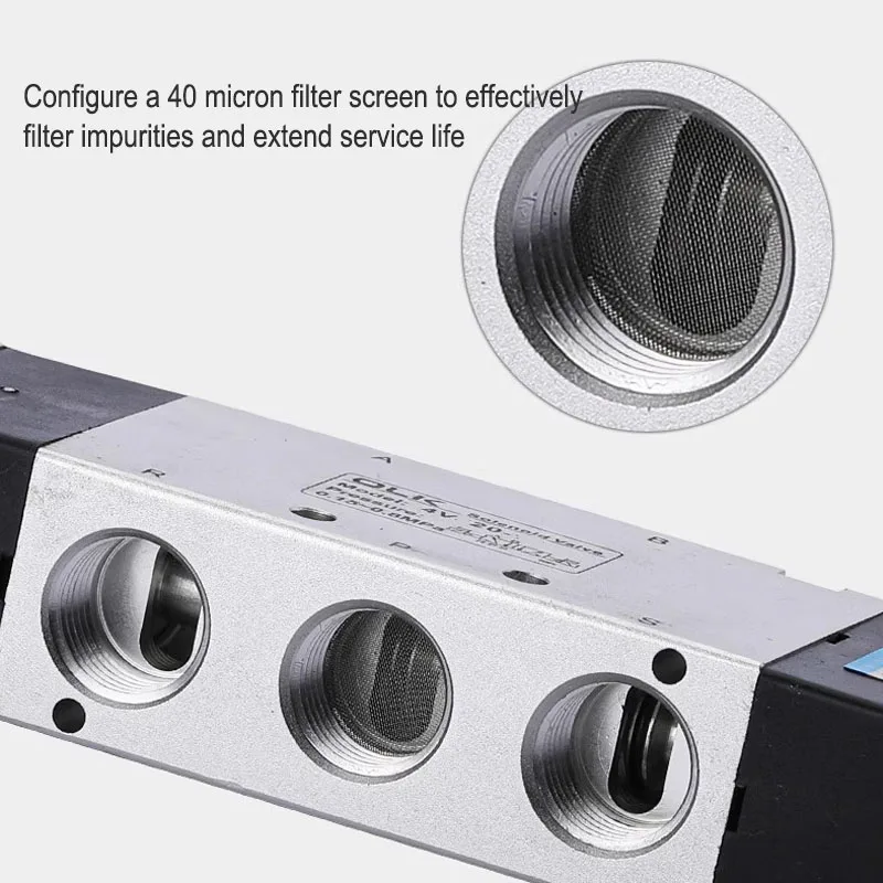 صمام لولبي هوائي ، صمام لولبي ثنائي الموضع ، 5-موضع ، DC12V ، DC24V ، AC110V ، AC110V ، AC220V ، 4V110-06 ، 4V210-08 ، 4V310-10 ، 4V410-15