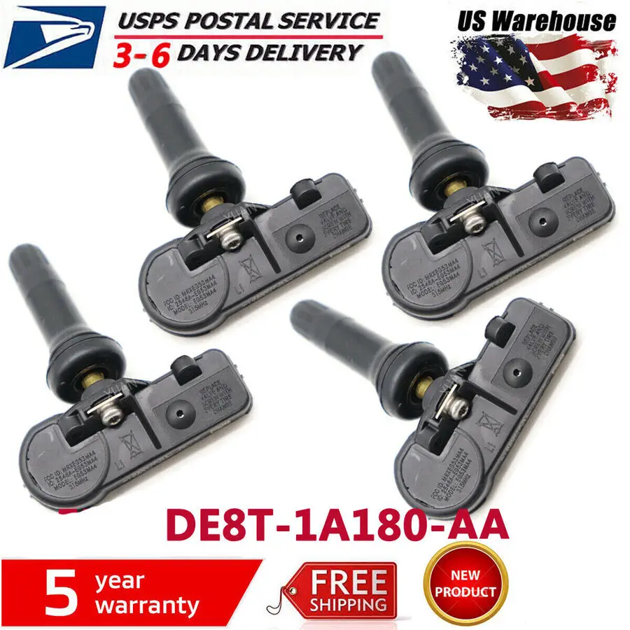 NEW 4PCS DE8T-1A180-AA for Ford Tire Pressure Sensors Kit - TPMS Sensor 315MHz