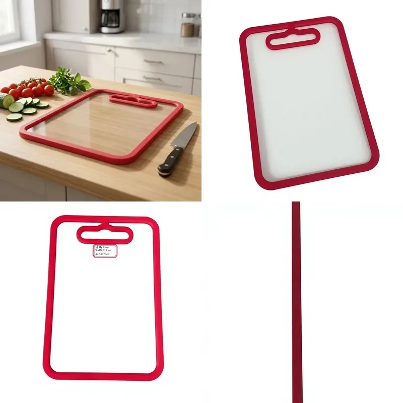 RTS tempered glass food grade antibacterial non-slip dishwasher available eco-friendly kitchen cutting board silicone edge