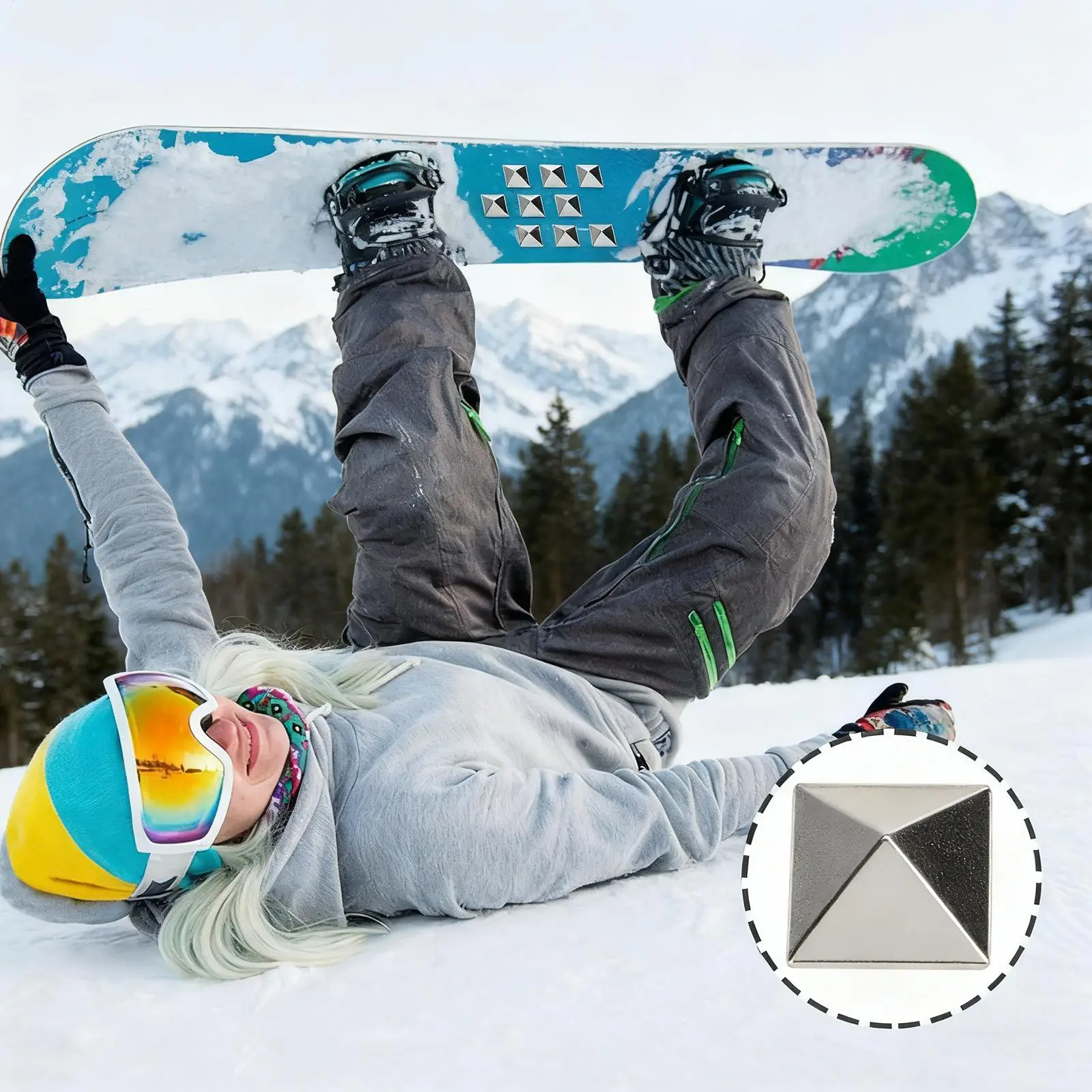 18 Pieces Set Snowboard Stomp Pad Anti-skid Sticker DIYs Snowboard Sticker Anti Skidding Ski Snowboard Grip Pad Resistance