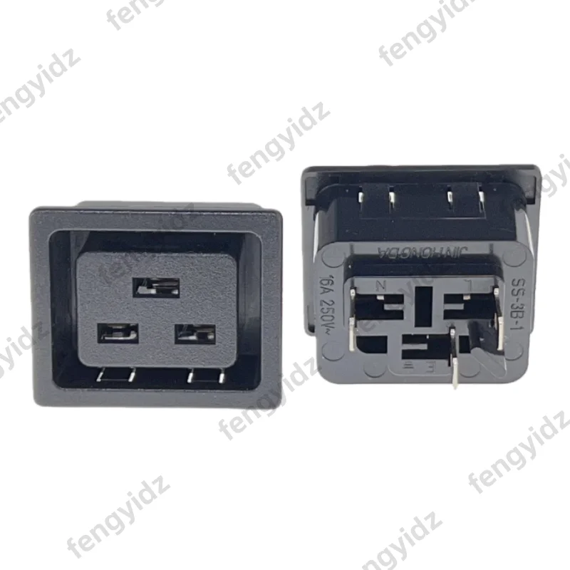 Black 16A C20 C19 PDU UPS Industry Power Receptacle AC Outlet Wire Connector PCB Panel Mount Electrical Power Socket Copper 250V