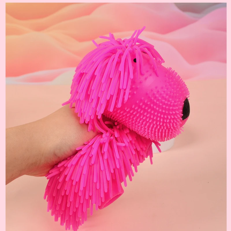 Shaggy Dog Squishy Toy Soft Glue Kawaii  Squeezable Stress Reliever Pets Colorful Small Toys Easy and Convenient Cute Gifts