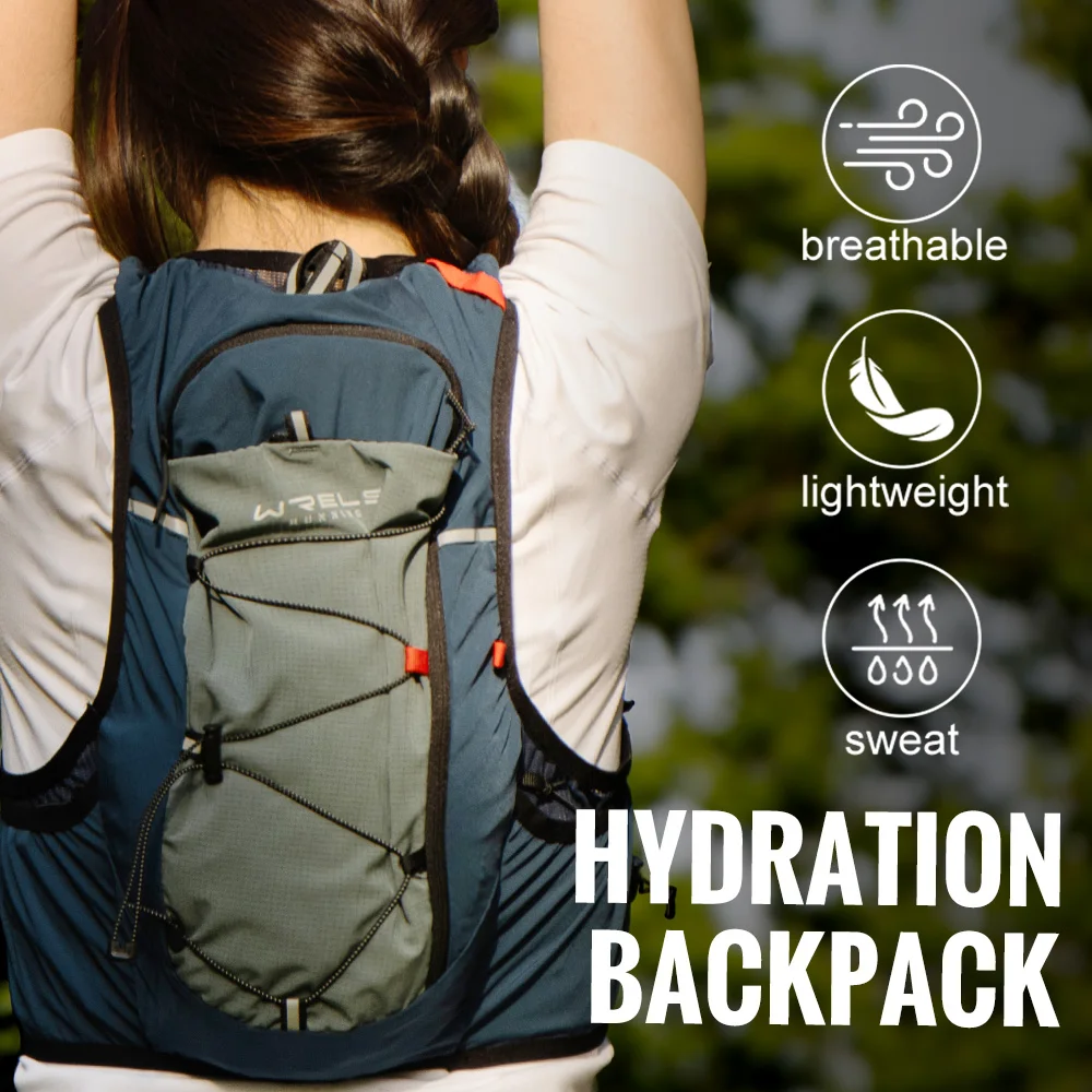 WRELS Running Vest Lightweight Hydration Vest Hiking Trail Marathon Race for Women and Men  Quick dry  Water-Resistant Vest Bag