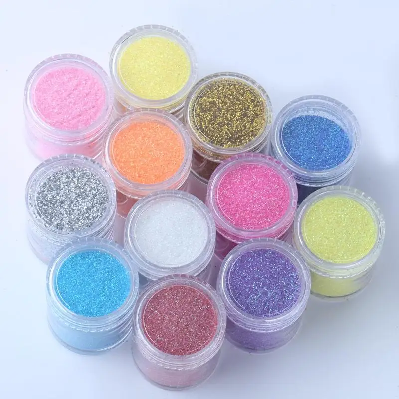 Polvo de lentejuelas brillantes para decoración de uñas, 12 colores, Gradual, el mejor regalo