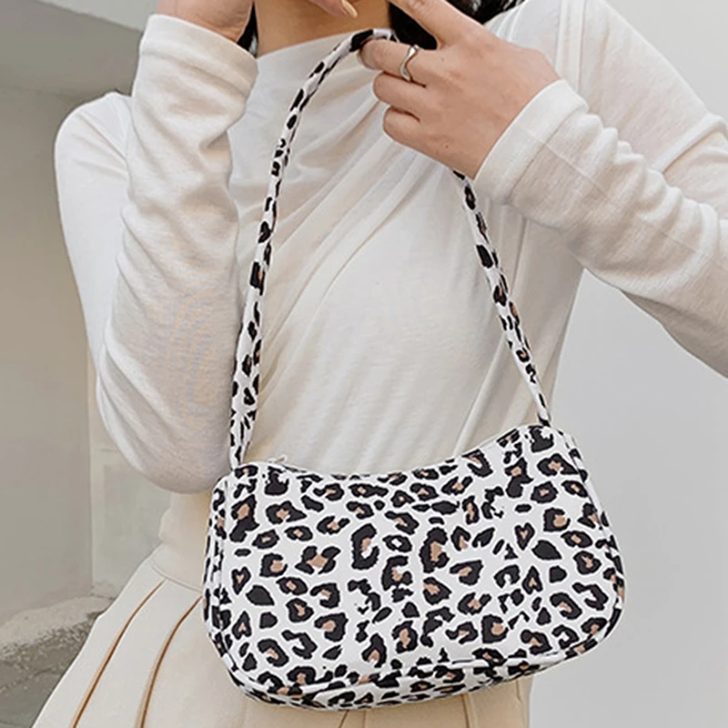 Women\'s Underarm Bag Leopard Pattern Black And White Plaid Zebra Printed Portable Shoulder Packet Summer Wear New Style