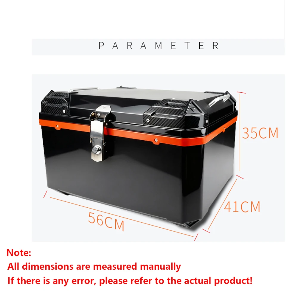 80L Large Capacity Plastic Motorcycle Tail Box Helmet Rear Tool Cases Anti-theft Lock Waterproof  Luggage Trunk Storage Box