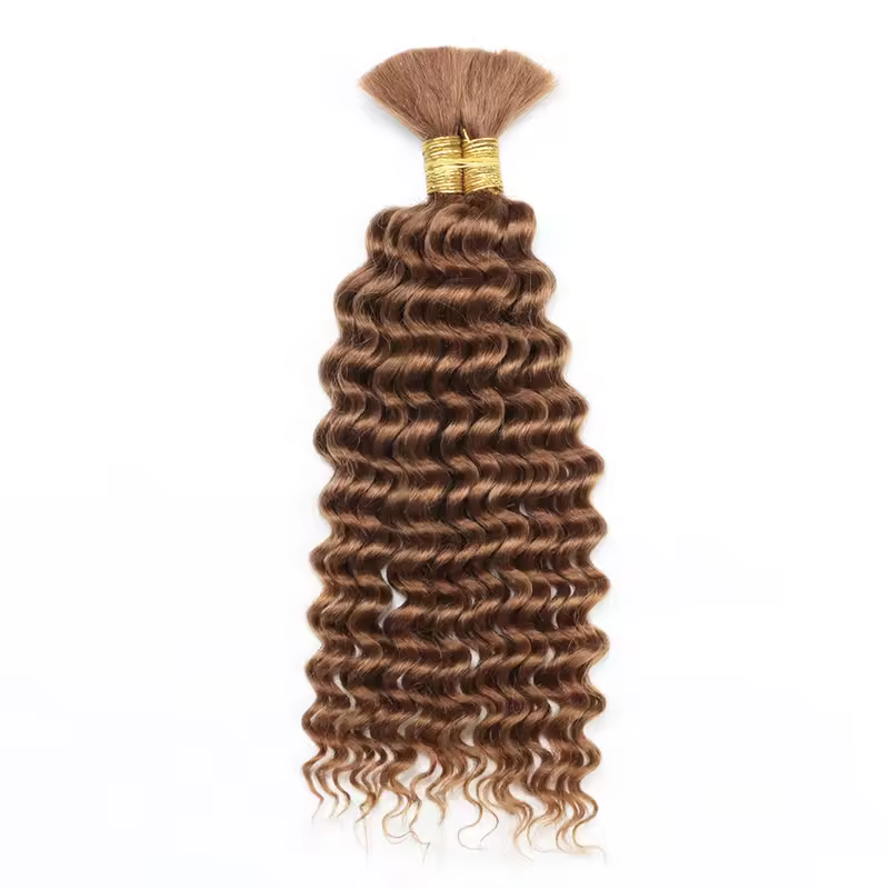 Human Braiding Hair Deep Wave Bulk for Braiding No Weft Deep Curly Braiding Hair for Boho Braids Brazilian Virgin Human Hair - Image 7