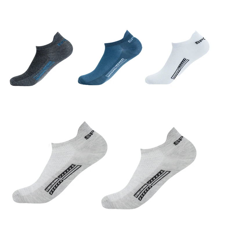 5 Pairs/Lot High Quality Men Ankle Socks Breathable Cotton Sports Mesh Casual Athletic Thin Cut Short Sokken Plus Size, image 11