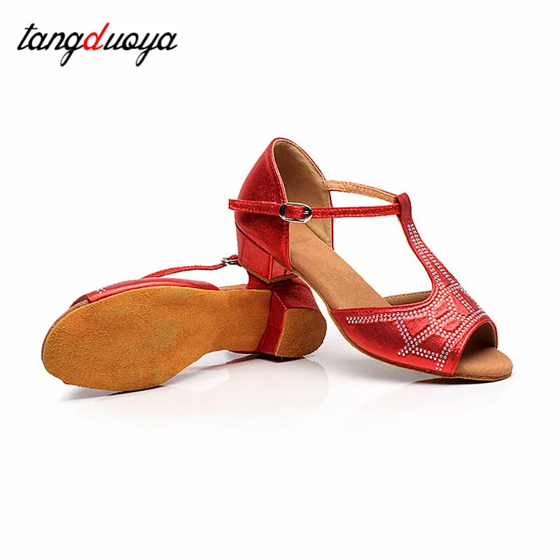 Latin Dance Shoes For Girls Kids Women Dance Shoes Salsa For Ballroom Dancing Heels Indoor Soft Soles Party Tango Dance Shoes