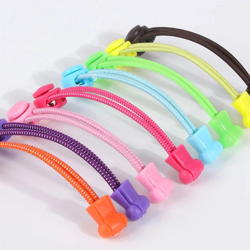 1/2 Pair No Tie Shoelaces Round Push The Spring Lock Sports Elastic Shoelace Suitable For All Shoes Lazy Laces Shoe Accessories