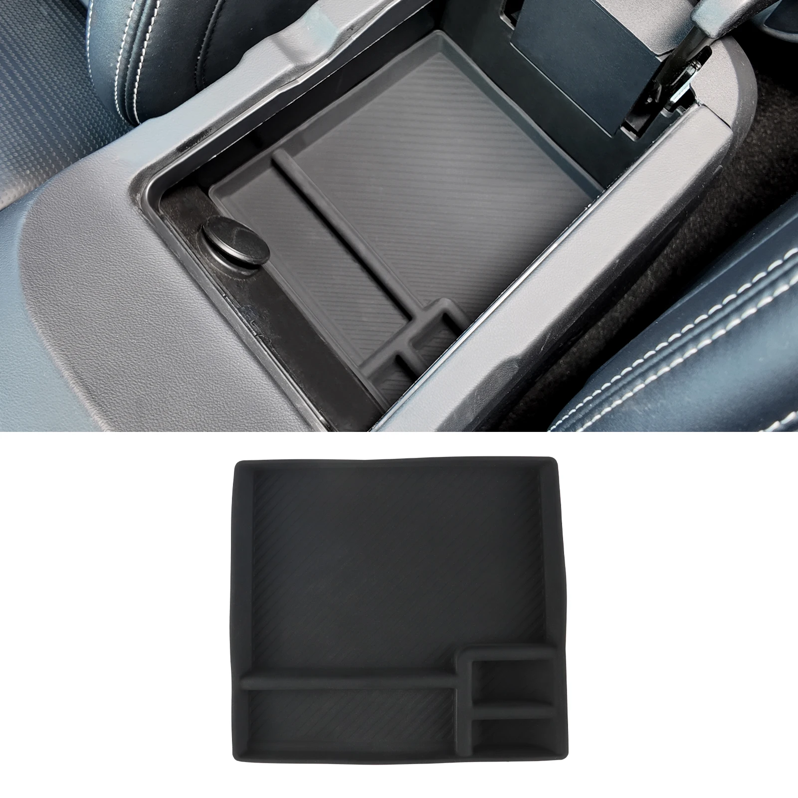 

For Ford Mustang S650 GT Dark Horse EcoBoost 2024 2025 2026 2027 Silicone Storage Pad LHD RHD Car Armrest Box Protect Mat