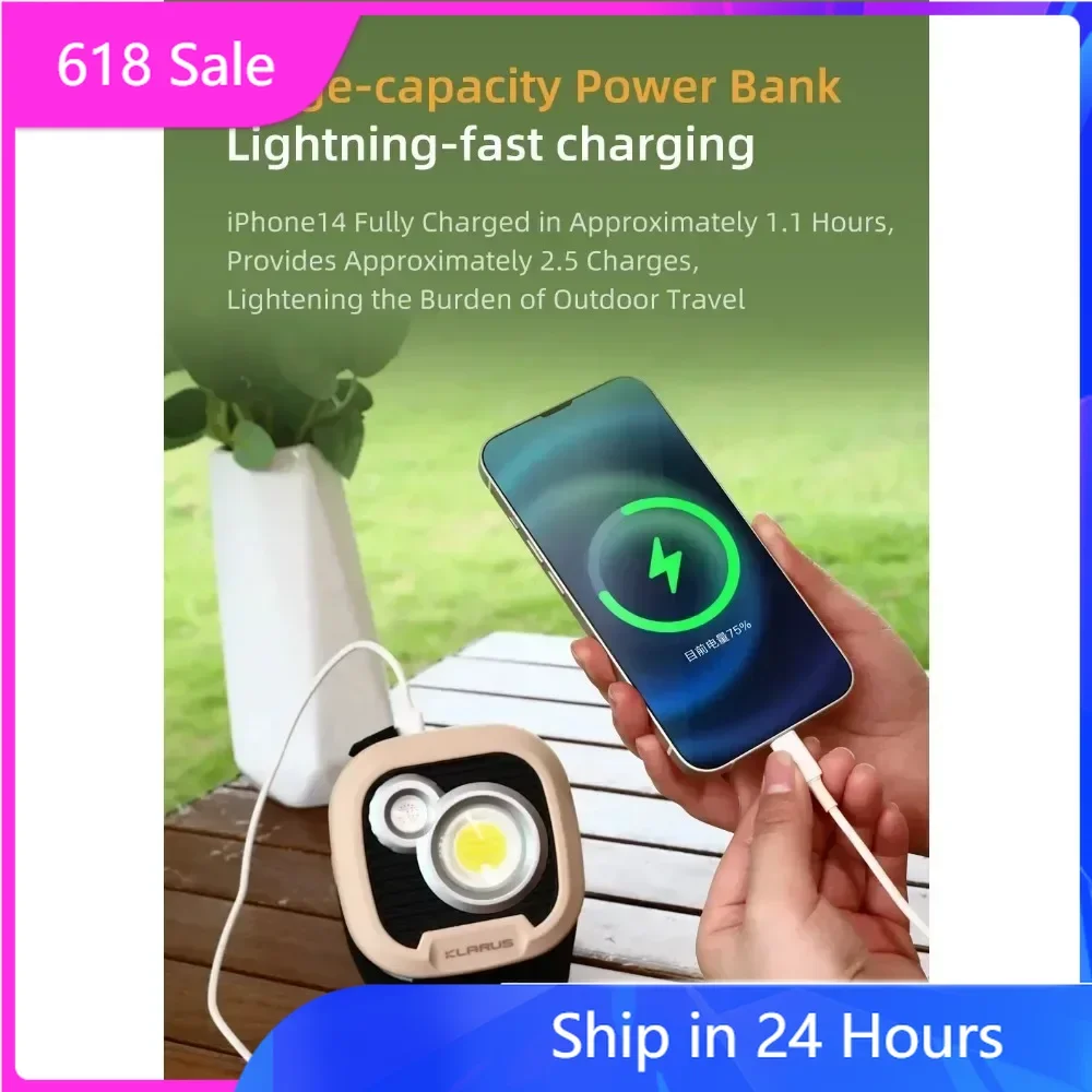 

Klarus WL3 Rechargeable Camping Lantern 1500 Lumens 4 Color Temperatures Magnetic Built-in 13500mAh Battery for Outdoor Use