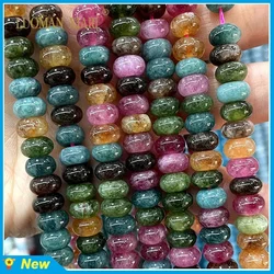 5x8MM Natural Stone Rondelle Colorful Tourmaline Abacus Round Loose Space Beads for Jewelry Making Diy Bracelet  Accessories