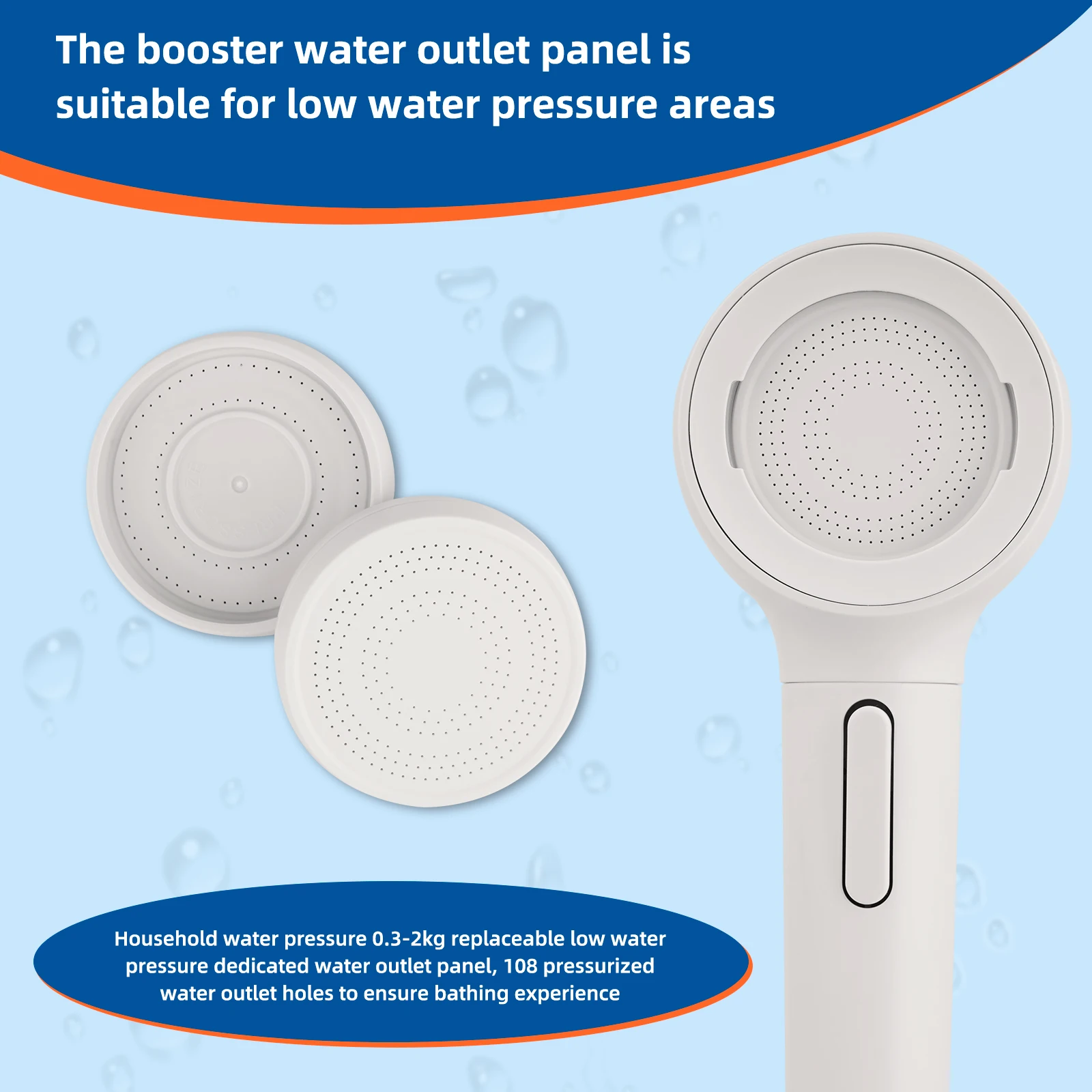 Innovative upgrades High Pressure and Multiple Spray Modes Handheld Shower Head - Anti-clog removable with 59 Inch Hose