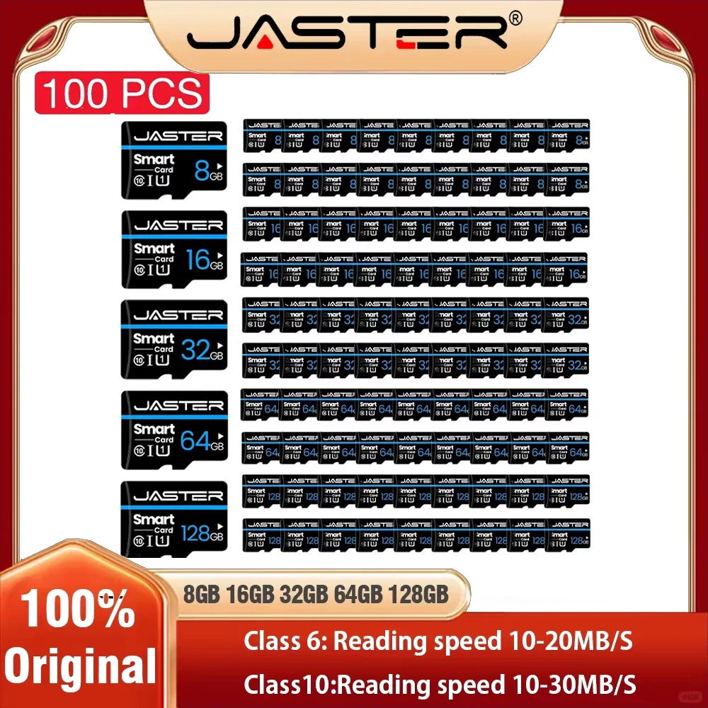 100PCS Original TF Card 16GB Free Adapter Memory Card 32GB 64GB Class10 128GB Flash Drive Card Creative Gift for Car