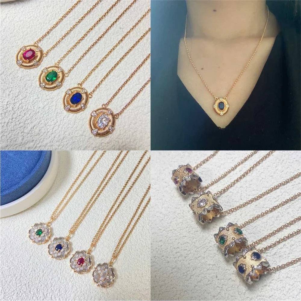 

new brushed vintage main diamond 925 silver necklace with Bohemian style classic luxury. Original Charm Jewelry