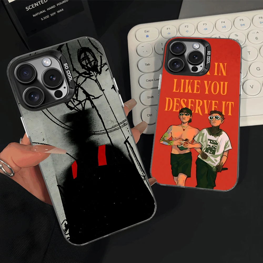 

T-Twenty One P-Pilots Phone Case For iPhone 16,15,14,13,12,11,Pro,Max,Plus,Mini,XS,SE Anti Fall Black Matte Hard Bumper